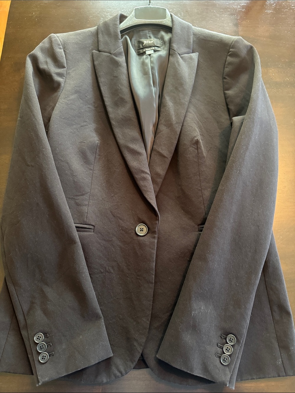 J Crew Black Single-Button Tailored Blazer